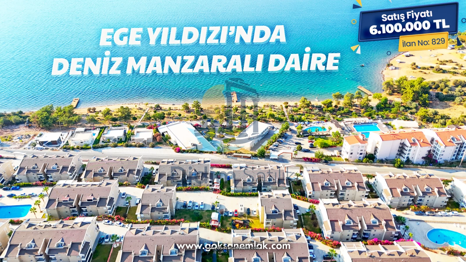Didim Akbük Ege Yıldızı Sitesinde Satılık Deniz Manzaralı Daire