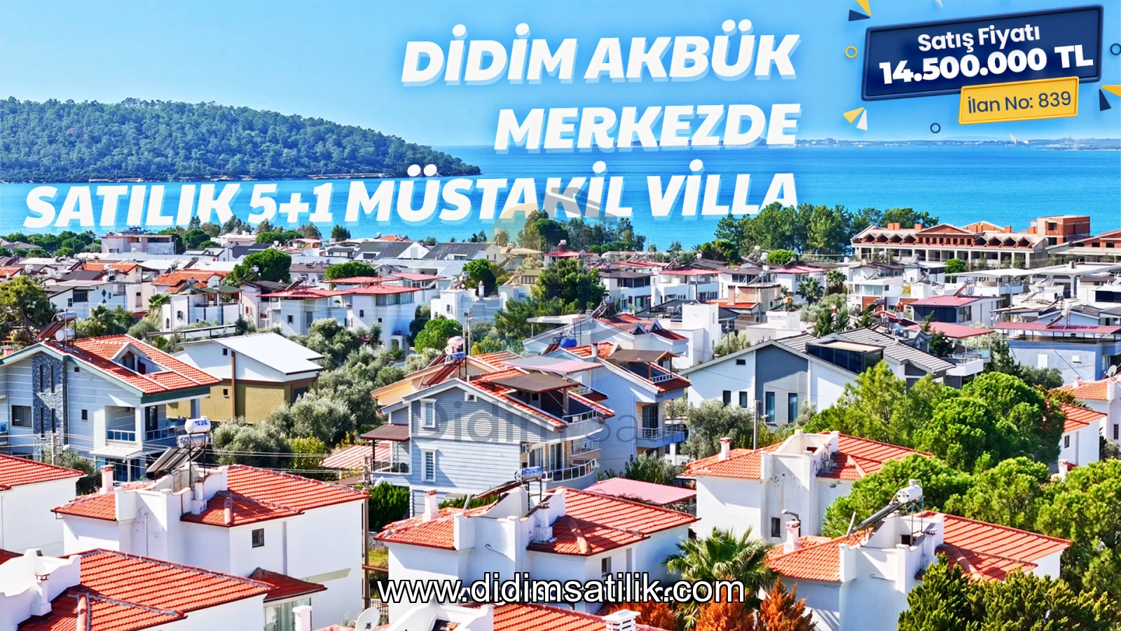 Akbük, Didim satılık 5+1 villa