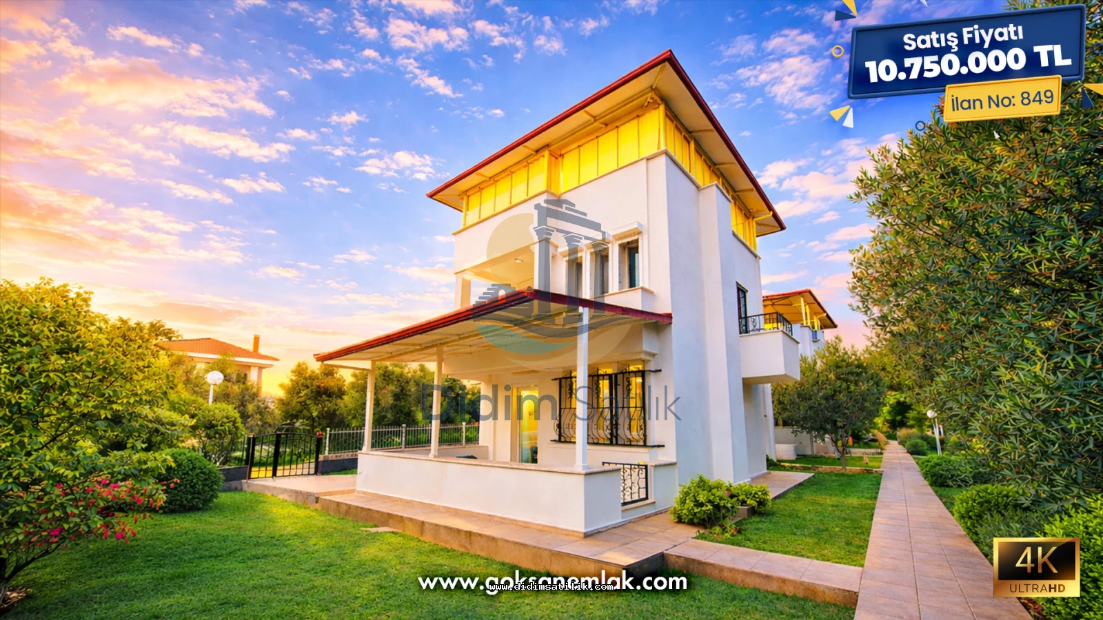 Didim Akbük Merkezde Denize 200 Metre Satılık Müstakil Villa
