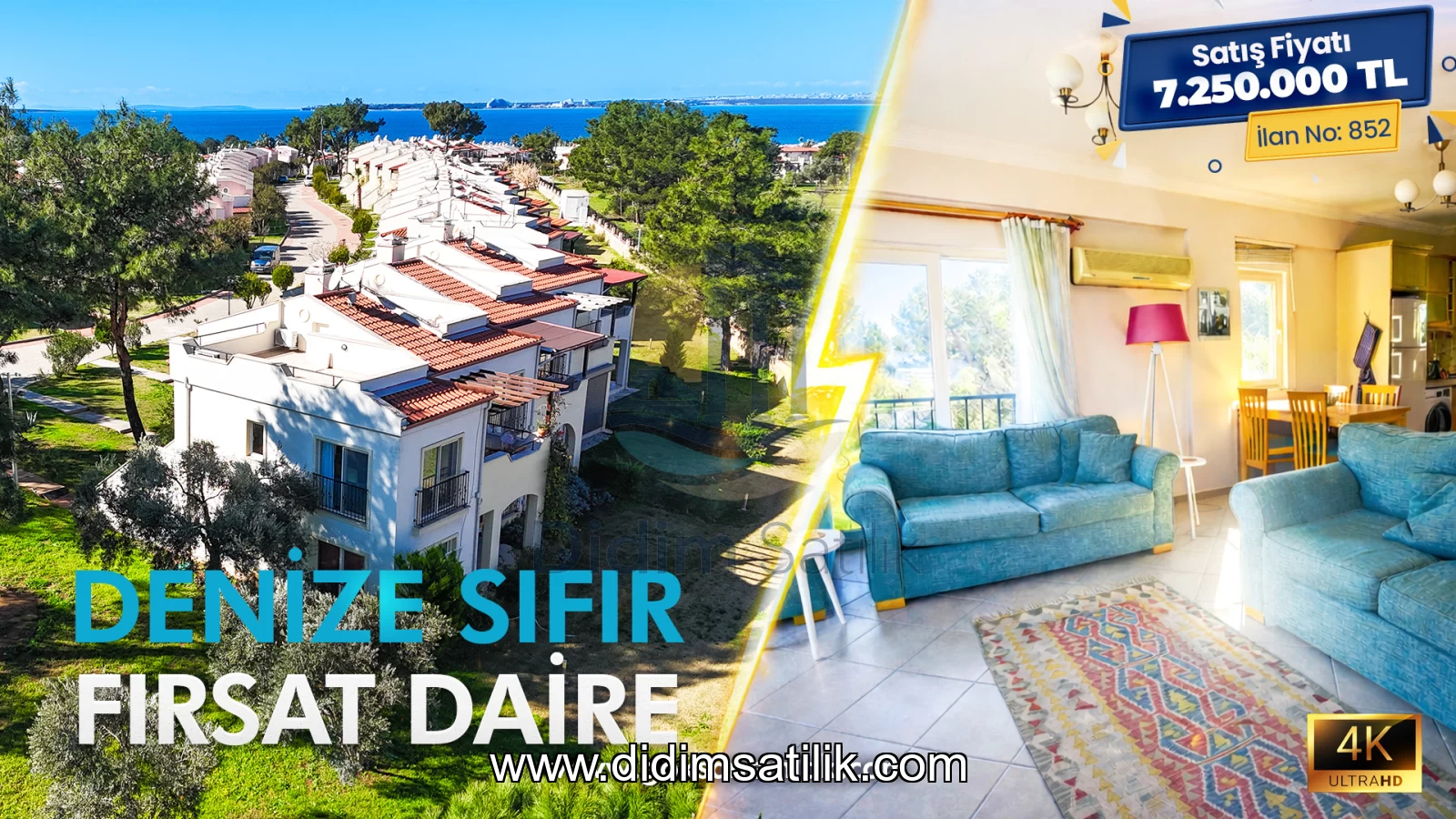 Bozbük, Milas satılık 2+1 daire